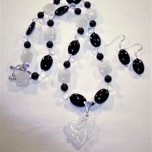 Green Amethyst,Jade & Onyx Set